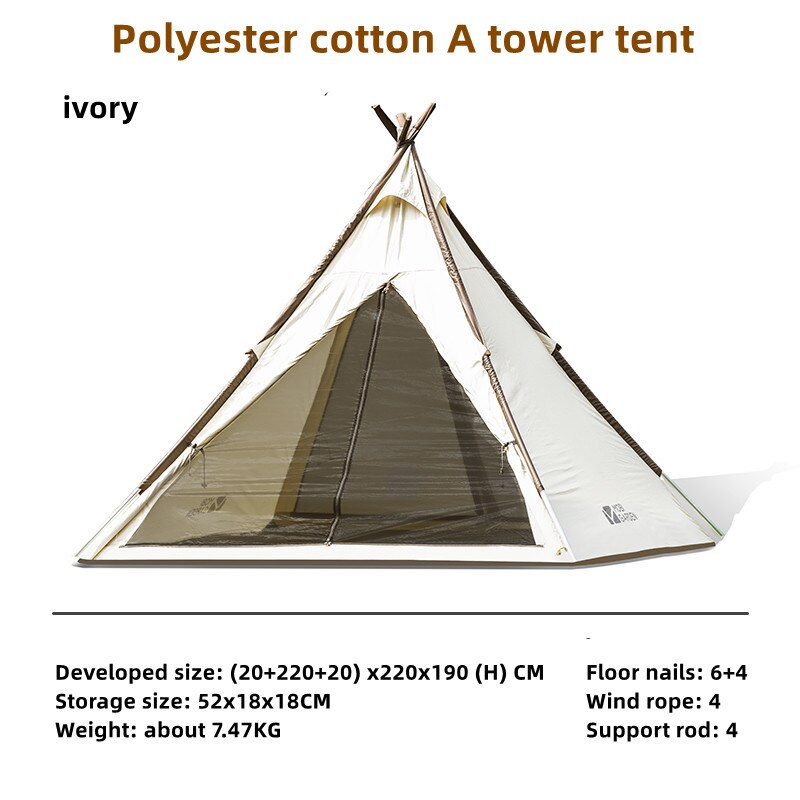 Cheap Goat Tents MOBI GARDEN A Tower Tent Exquisite Camping Outdoor Camping Thickened Light Luxury Cotton Rain And Sun Protection Large Space Era